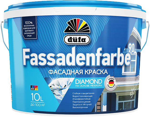 Краска Dufa Fassadenfarbe RD90 фасадная водно-дисперсионная матовая белая