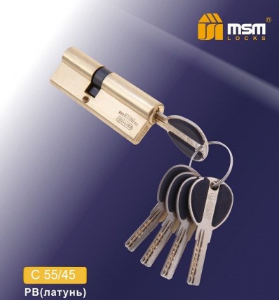 Цилиндровый механизм перфорированный MSM ключ-ключ C55/45mm