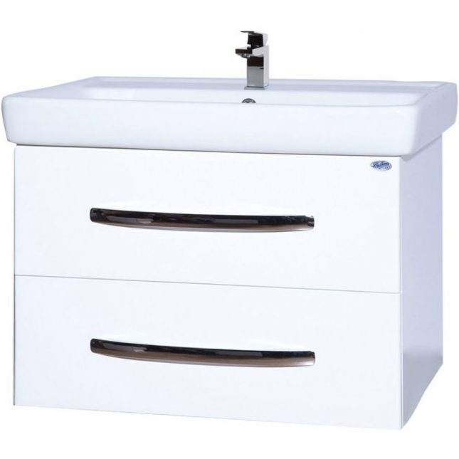 Тумба с раковиной Bellezza "Рокко 80" белая (2 ящика)
