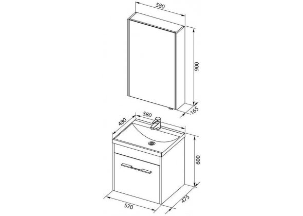 Мебель для ванной Aquanet "Августа  58" белый