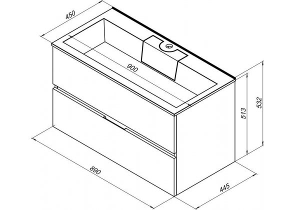 Тумба с раковиной Aquanet "Алвита 90" белая