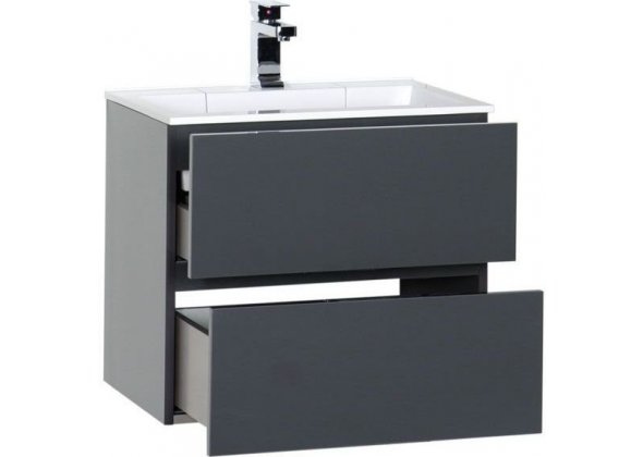 Тумба с раковиной Aquanet "Алвита 60" серый антрацит