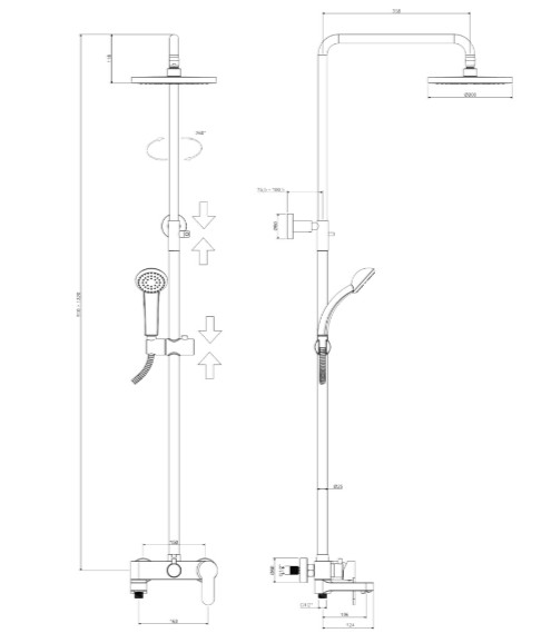 Душевая стойка со смесителем Paffoni Blu ZCOL632CR