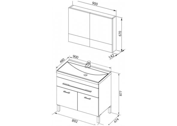 Мебель для ванной Aquanet "Верона 90" белый 