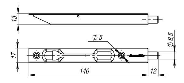 Дверной ограничитель напольный торцевой Armadillo RIGEL17-140 (FB 5-1/2) GP-5 золото