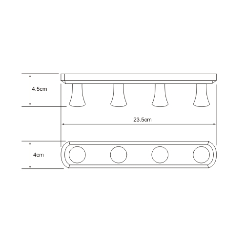 Планка с 4-мя крючками WasserKraft Exter K-1094