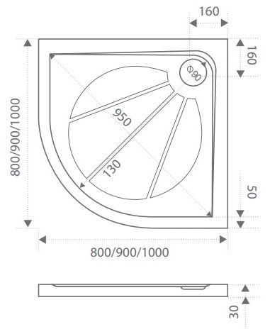 Душевой поддон Good Door Эклипс 100x100