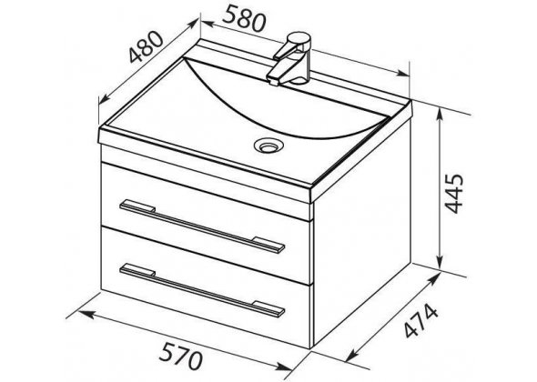 Тумба с раковиной Aquanet "Верона 58" белая