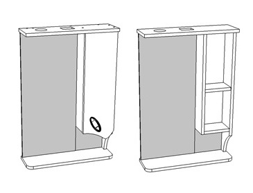 Зеркало-шкаф COROZO "Лидер 50/С" R белый угловое