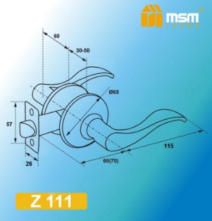Дверная ручка защелка фалевая MSM Z111-A