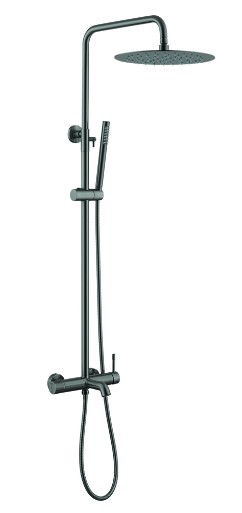 Стойка для душа со смесителем Boheme UNO 468-GM верхний душ латунь