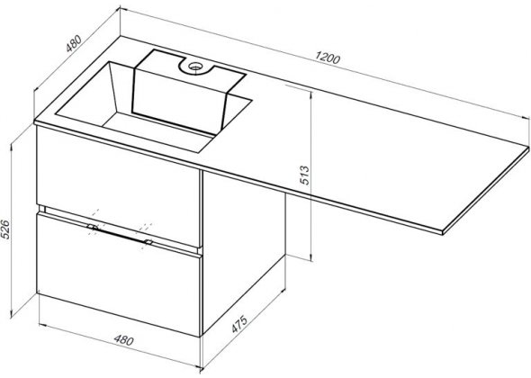 Тумба с раковиной Aquanet "Алвита 120" L белая