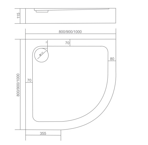 Душевой поддон Good Door Раунд R 90x90