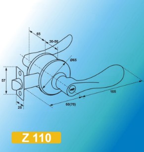 Дверная ручка защелка фалевая MSM Z110-A