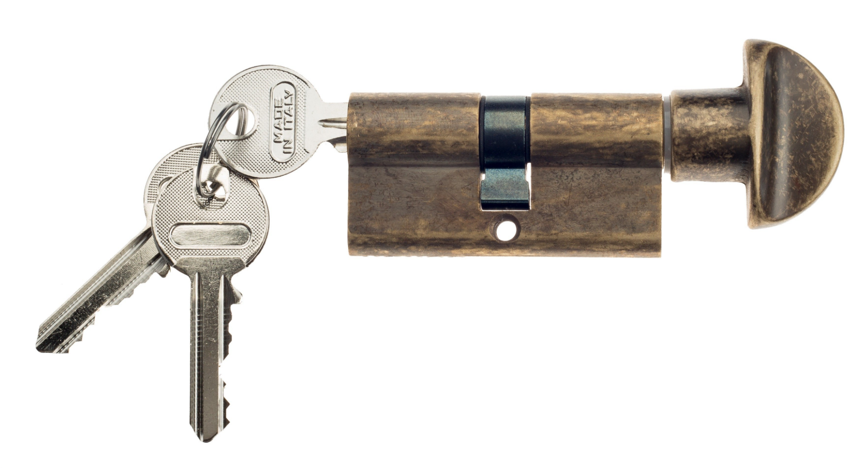 Цилиндровый механизм Venezia 25/10/25 античная бронза ключ-вертушка