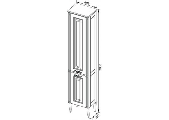 Шкаф-пенал Aquanet "Паола 40" белый/золото