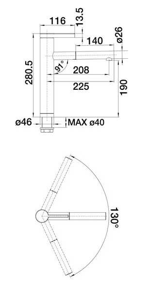 Смеситель для кухни Blanco Linee-S Silgranit