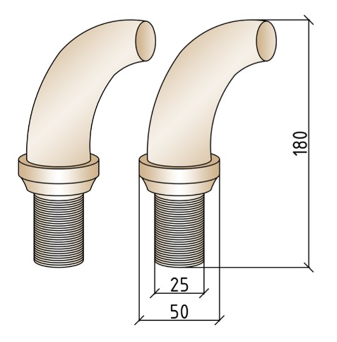 Уголки для смесителя на борт ванны пара Boheme MEDICI 616
