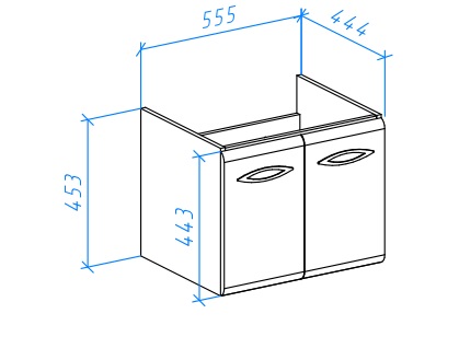 Тумба с раковиной напольная Bellezza "Джела 60" белая