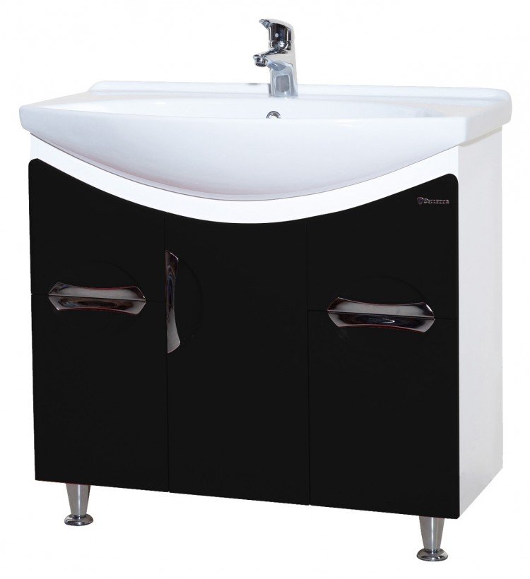 Тумба с раковиной Bellezza "Лагуна 85" черная