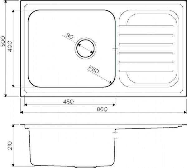 Кухонная мойка Omoikiri Haruna 86