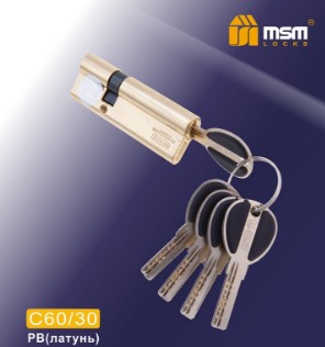 Цилиндровый механизм перфорированный MSM ключ-ключ C60/30mm