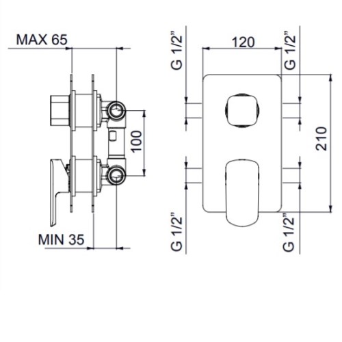Внешняя панель для встроенного термостата Palazzani Mis 56224010 