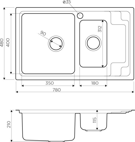 Кухонная мойка Omoikiri Mizu 78-2