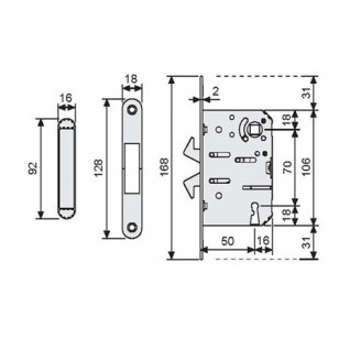 Ручка для раздвижной двери с замком AGB KIT С В02923.50.12 бронза