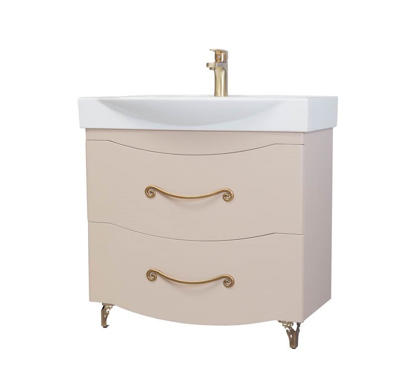 Тумба с раковиной Bellezza "Cесилия 105" капучино (2 ящика)