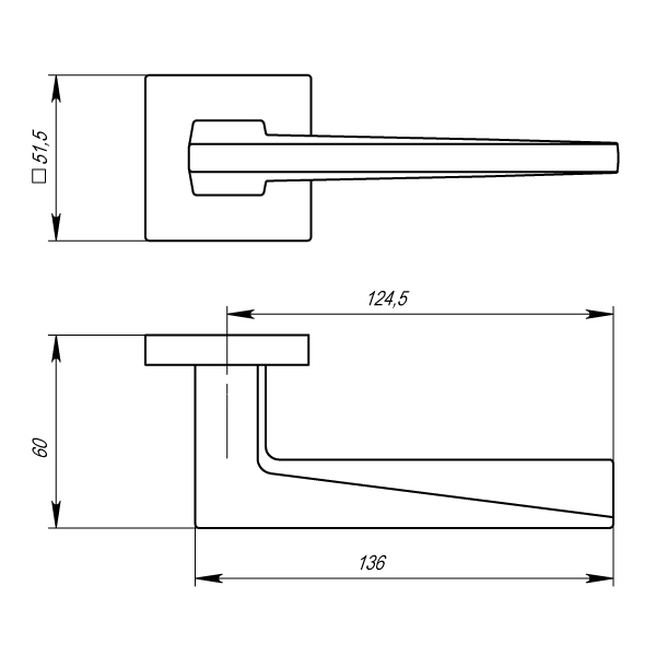 Дверная ручка на квадратной розетке Armadillo K.USS52.MORI (MORI USS) AB-7 бронза