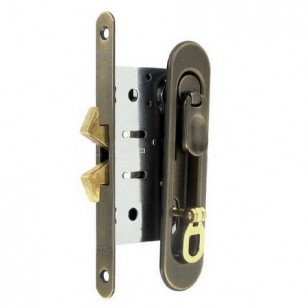 Ручка для раздвижной двери с замком AGB KIT D B02925.50.12 бронза