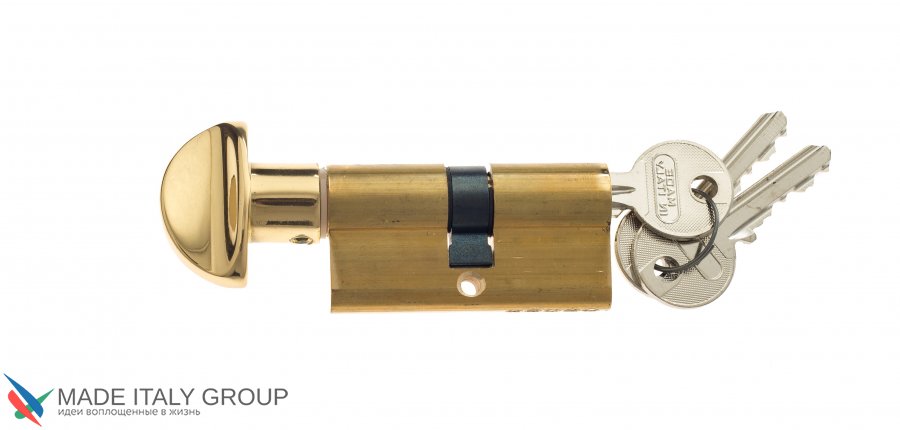 Цилиндровый механизм Venezia 25/10/35 полированая латунь вертушка-ключ