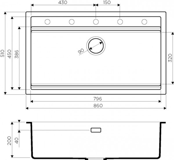 Кухонная мойка Omoikiri Kitagawa 86-LB