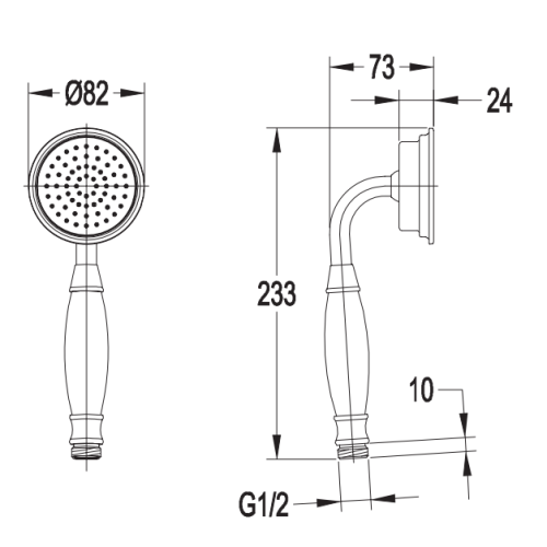 Душевая лейка Omnires ARMANCE-RGL золото