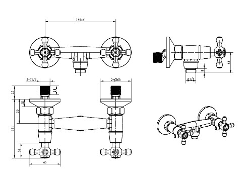 Смеситель для душа Boheme Crystal 294-CRST