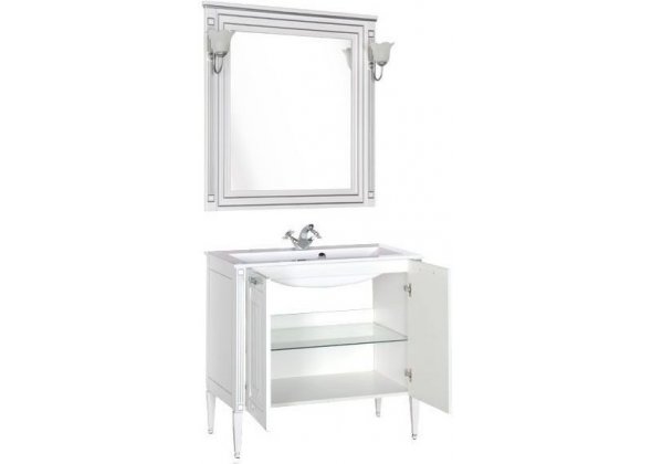 Мебель для ванной Aquanet "Паола 90" белый/серебро