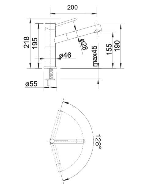 Смеситель для кухни Blanco Alta-S Compact с выдвижным душем (хром)