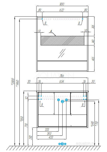 Зеркало-шкаф Aquaton "Ривьера 80" белый матовый