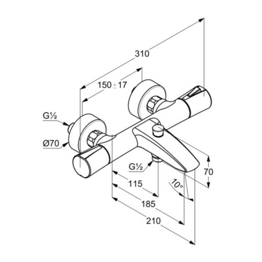 Смеситель для ванны Kludi Zenta 351010538