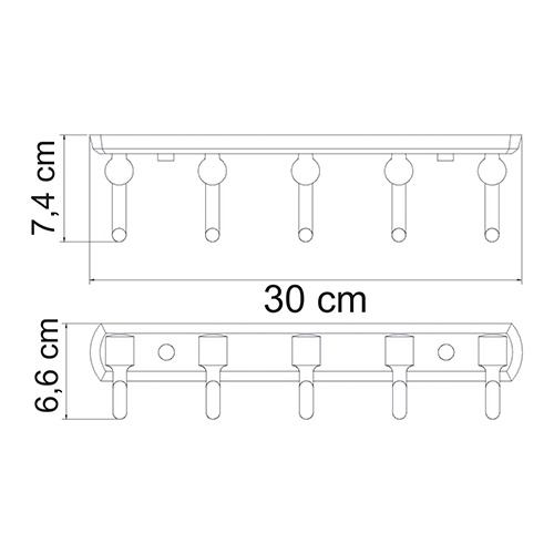 Планка с 5-ю крючками WasserKraft Oder K-3075