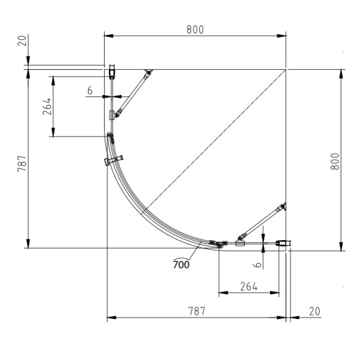 Душевая кабина Omnires Manhattan ADF80XCRTR 80х80 см хром