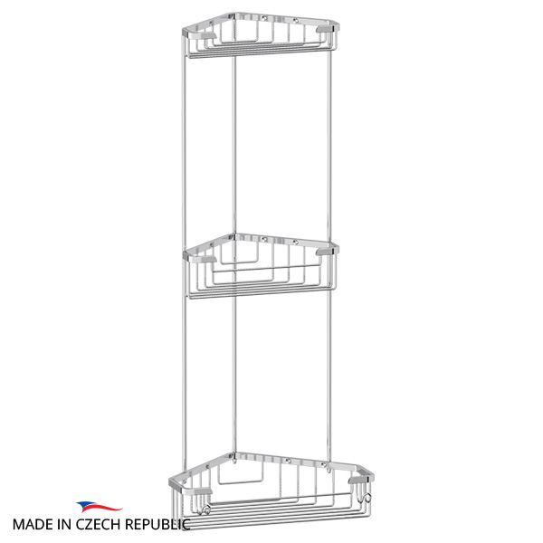 Полка-решетка с крючками угловая 3-х ярусная FBS Ryna RYN 007