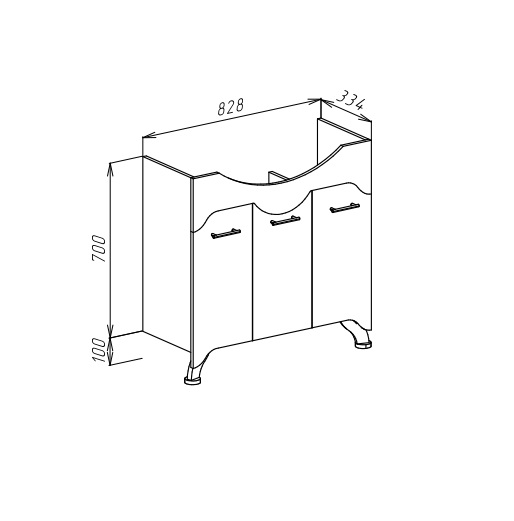 Тумба с раковиной Bellezza "Дрея 85" белая 