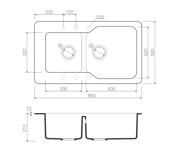 Кухонная мойка Omoikiri Maru 86-2