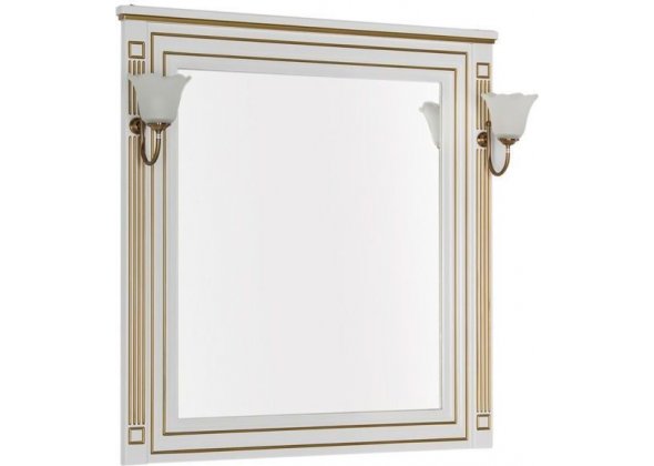Зеркало Aquanet "Паола 90" белый/золото