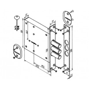 Замок врезной Kerberos 111.21.008/5/1-01