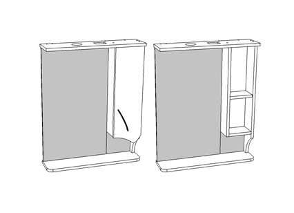 Зеркало-шкаф COROZO "Кентис 60/С" R белый