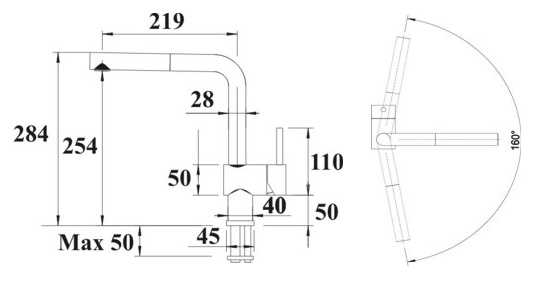 Смеситель для кухни Blanco Linus-S Silgranit с выдвижным душем