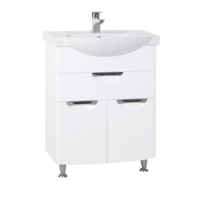 Тумба с раковиной Bellezza "Глория 65" белая (1 ящик)